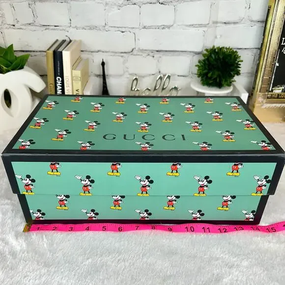 SOLD!! Gucci X Disney Mickey Mouse Large Shoe Box and dust bag STORAGE or decor! - Picture 6 of 10